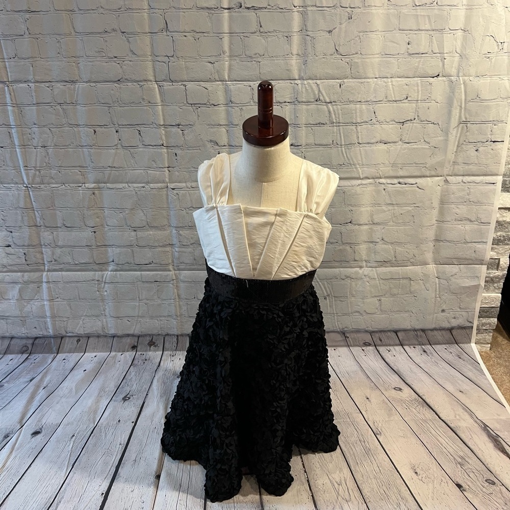 Black and White Sequin Belt Dress – Size 10
